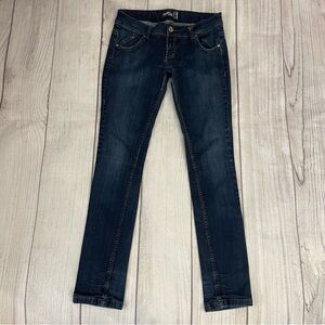 Vintage Y2K BERSHKA Women’s Dark Indigo Denim Skinny Jeans Size 10